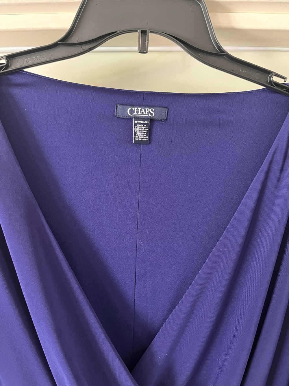 Chaps Royal Blue Faux Wrap Dress in Size 20W! Super flattering knot waist! - Picture 6 of 14